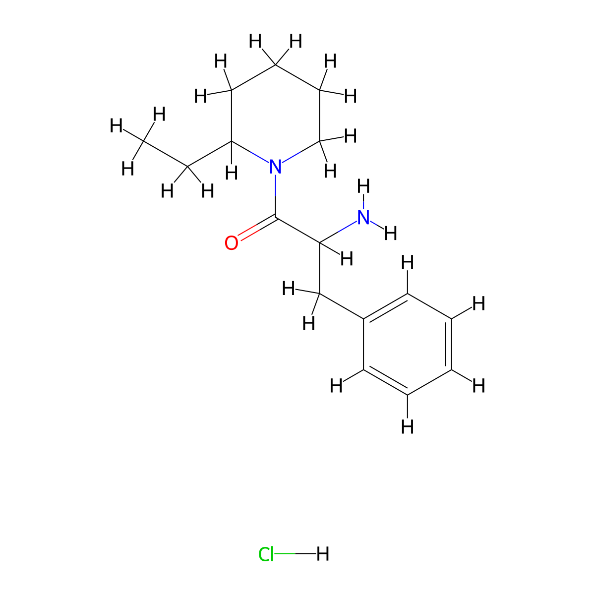 2-Amino-1-(2-ethyl-1-piperidinyl)-3-phenyl-1-propanone hydrochloride molecular structure, CAS 1236267-55-2