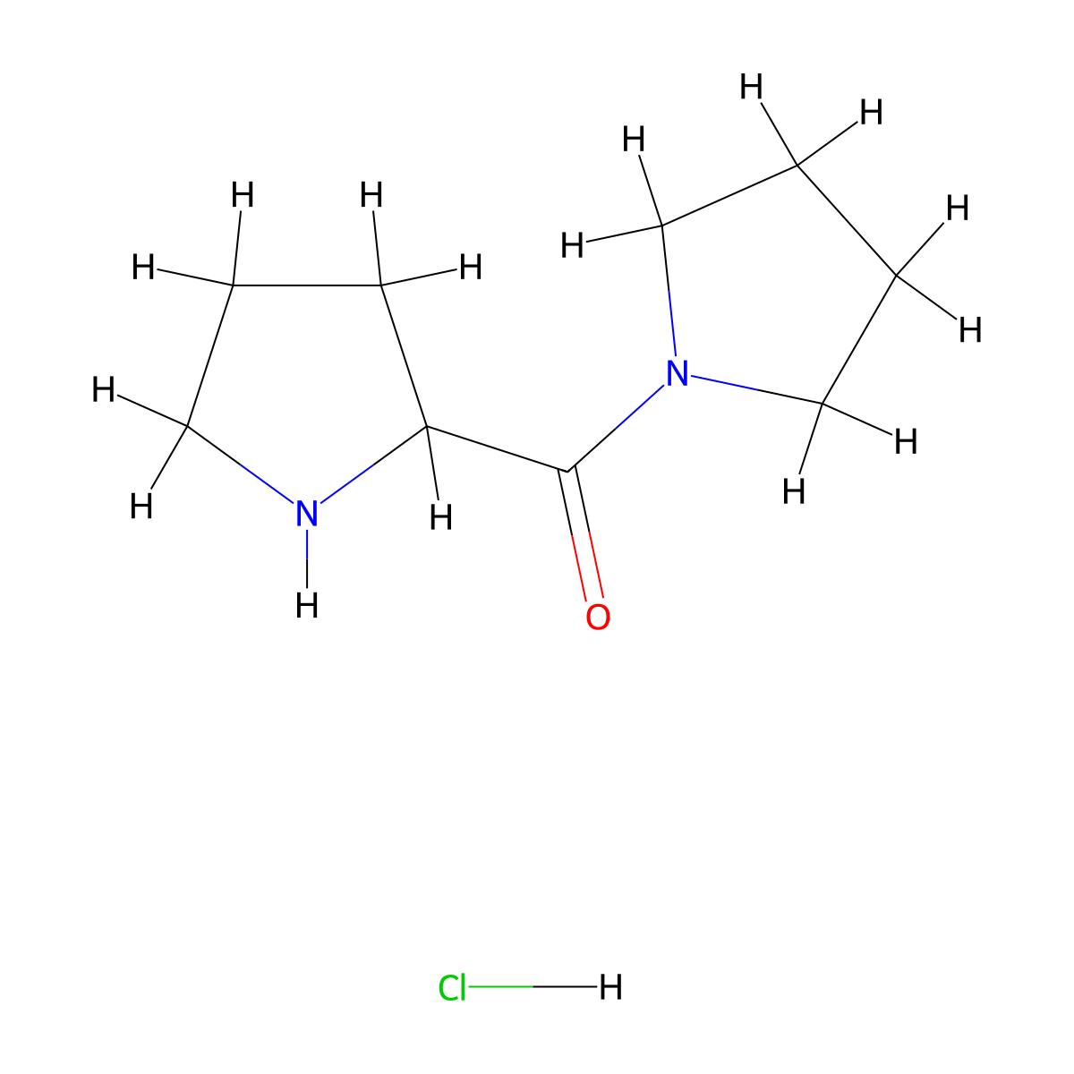 1-Pyrrolidinyl(2-pyrrolidinyl)methanone hydrochloride molecular structure, CAS 1236267-58-5