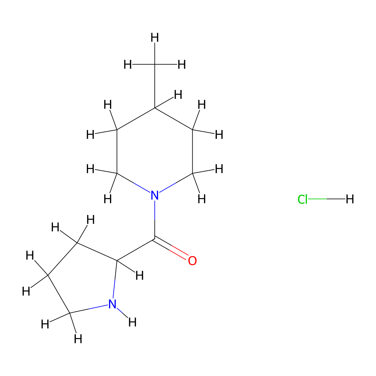 (4-Methyl-1-piperidinyl)(2-pyrrolidinyl)methanone hydrochloride molecular structure, CAS 1236267-61-0