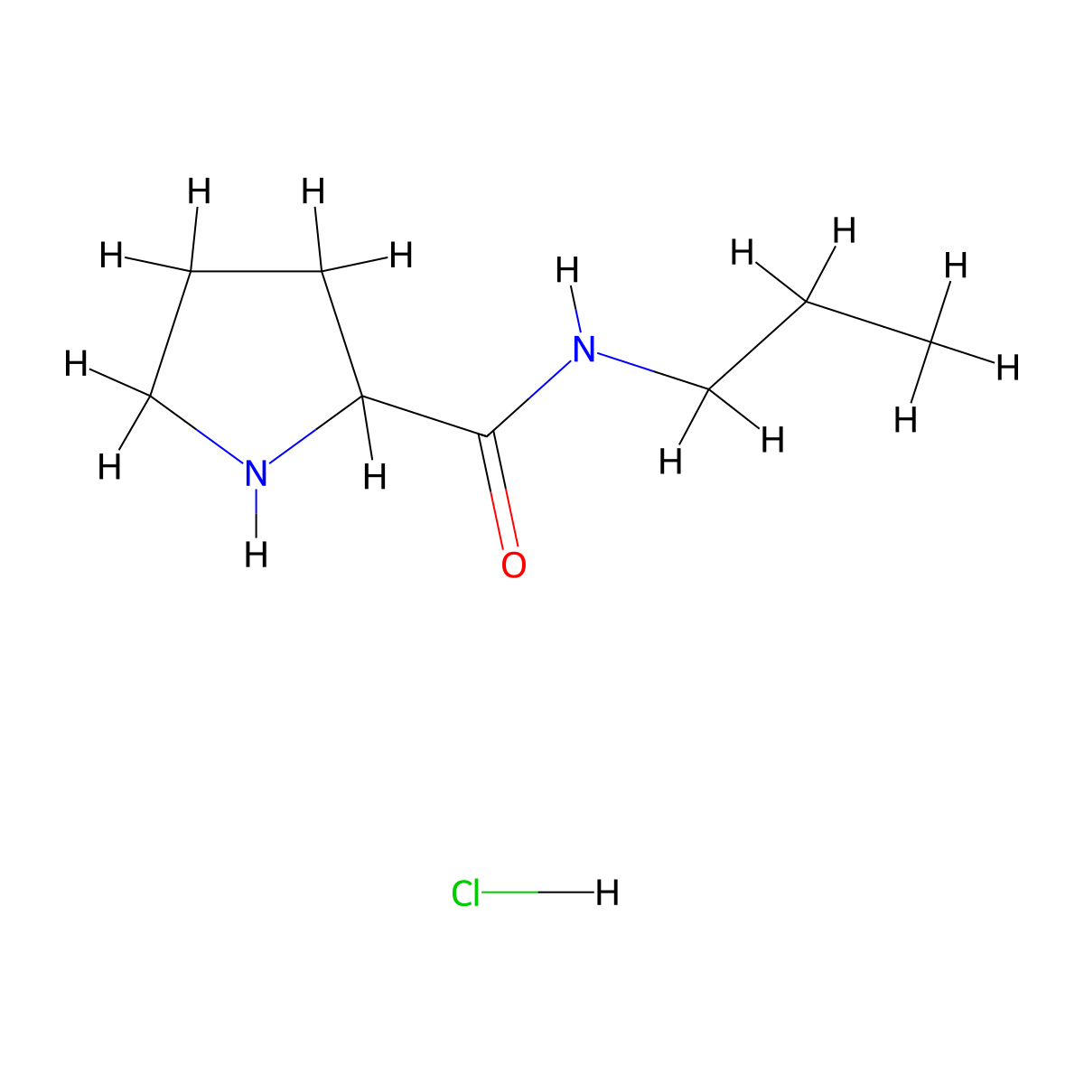 N-Propyl-2-pyrrolidinecarboxamide hydrochloride molecular structure, CAS 1236267-64-3