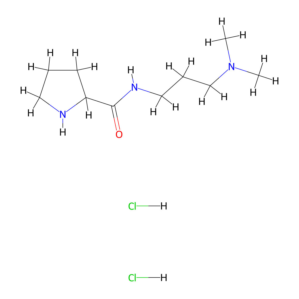 N-[3-(Dimethylamino)propyl]-2-pyrrolidinecarboxamide dihydrochloride molecular structure, CAS 1236267-70-1