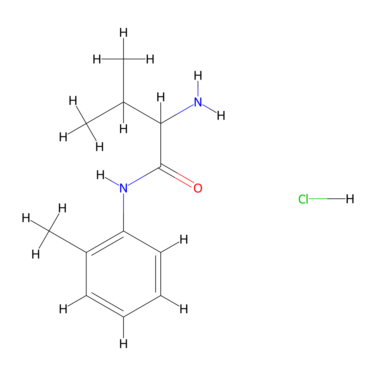 2-Amino-3-methyl-N-(2-methylphenyl)butanamide hydrochloride molecular structure, CAS 1236267-71-2