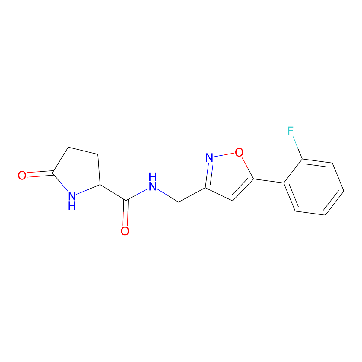N-{[5-(2-fluorophenyl)-1,2-oxazol-3-yl]methyl}-5-oxopyrrolidine-2-carboxamide molecular structure, CAS 1236268-46-4