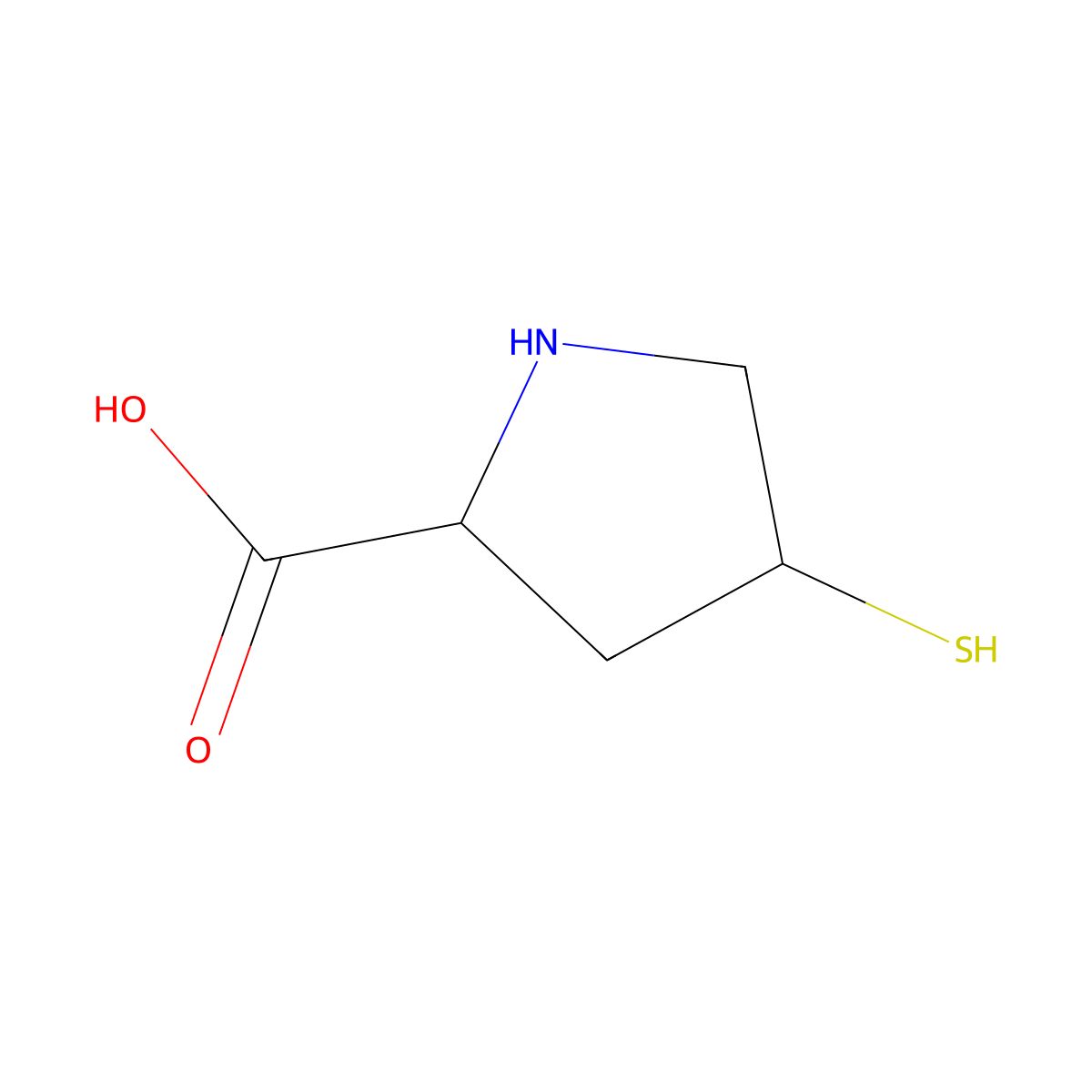 4-Mercaptopyrrolidine-2-carboxylic acid molecular structure, CAS 1236268-62-4