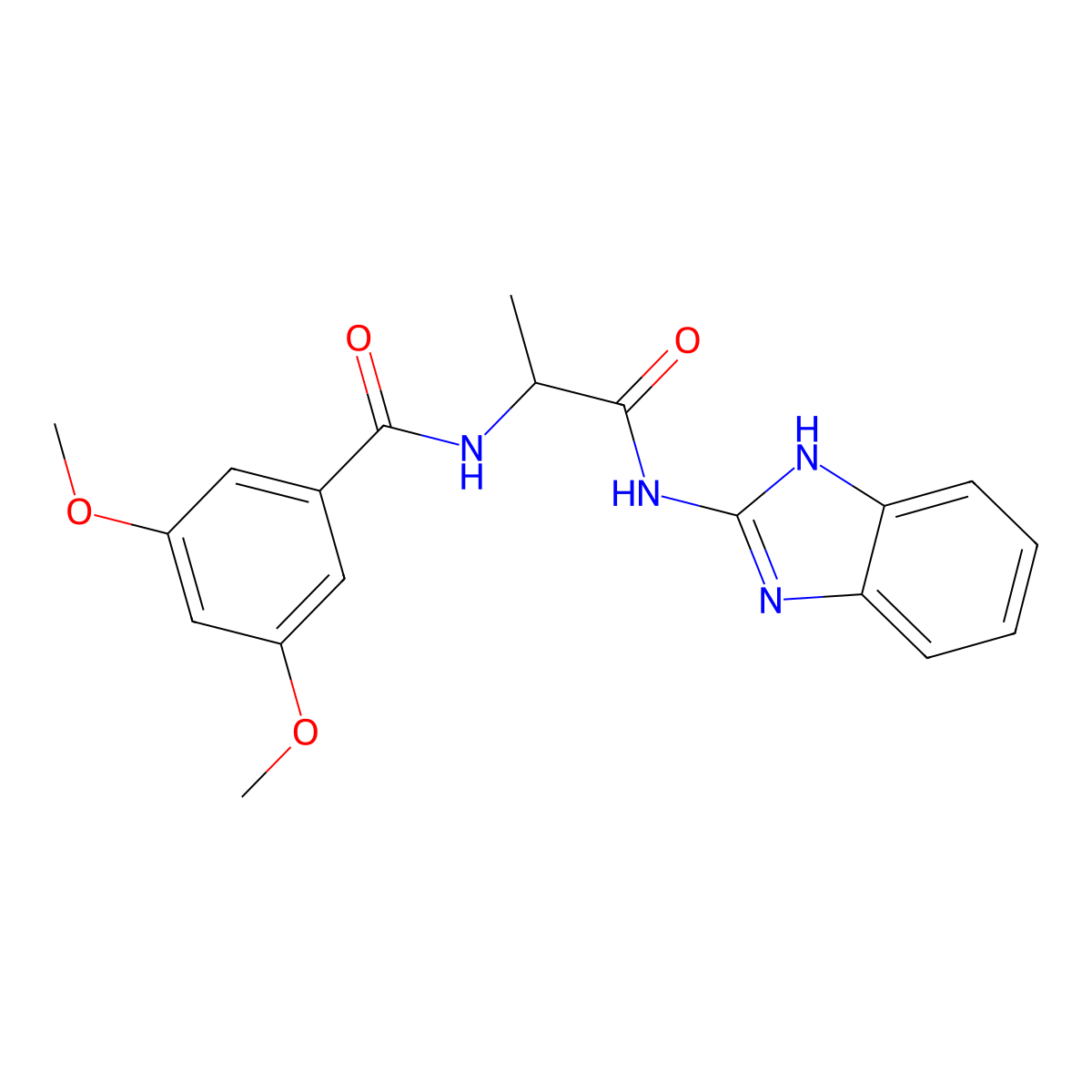 N-(1H-1,3-benzodiazol-2-yl)-2-[(3,5-dimethoxyphenyl)formamido]propanamide molecular structure, CAS 1236271-42-3