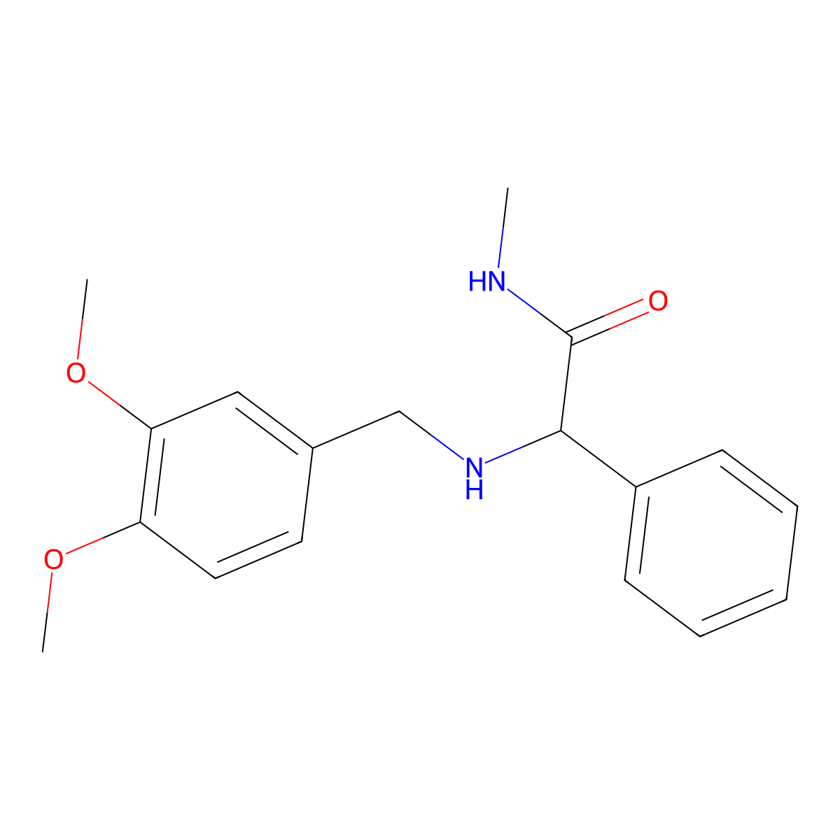 2-{[(3,4-dimethoxyphenyl)methyl]amino}-N-methyl-2-phenylacetamide molecular structure, CAS 1236272-08-4