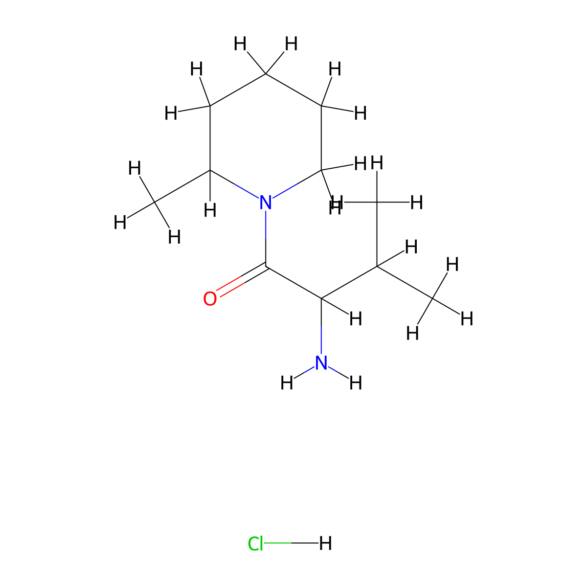 2-Amino-3-methyl-1-(2-methyl-1-piperidinyl)-1-butanone hydrochloride molecular structure, CAS 1236272-28-8