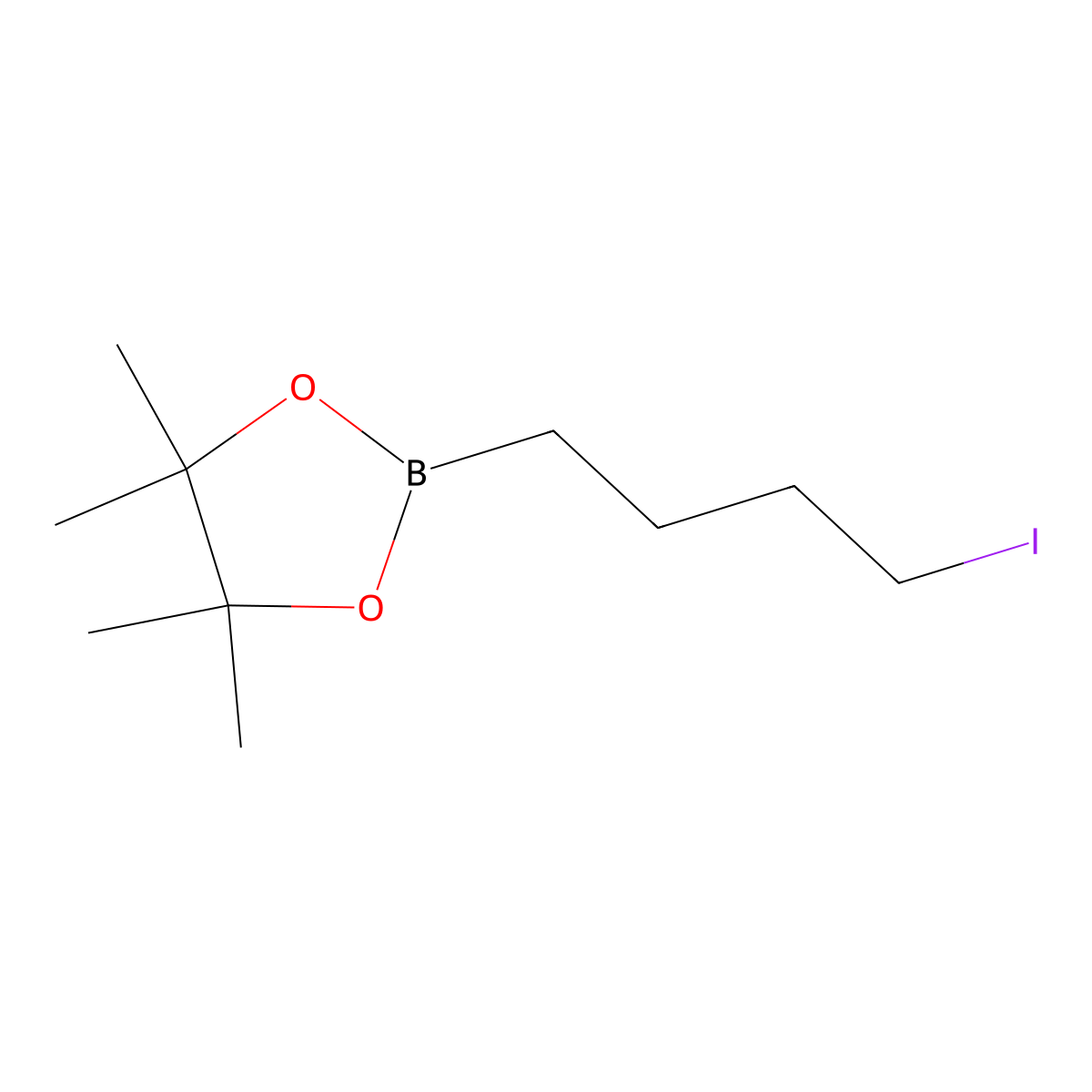 2-(4-Iodobutyl)-4,4,5,5-tetramethyl-1,3,2-dioxaborolane molecular structure, CAS 1236275-93-6