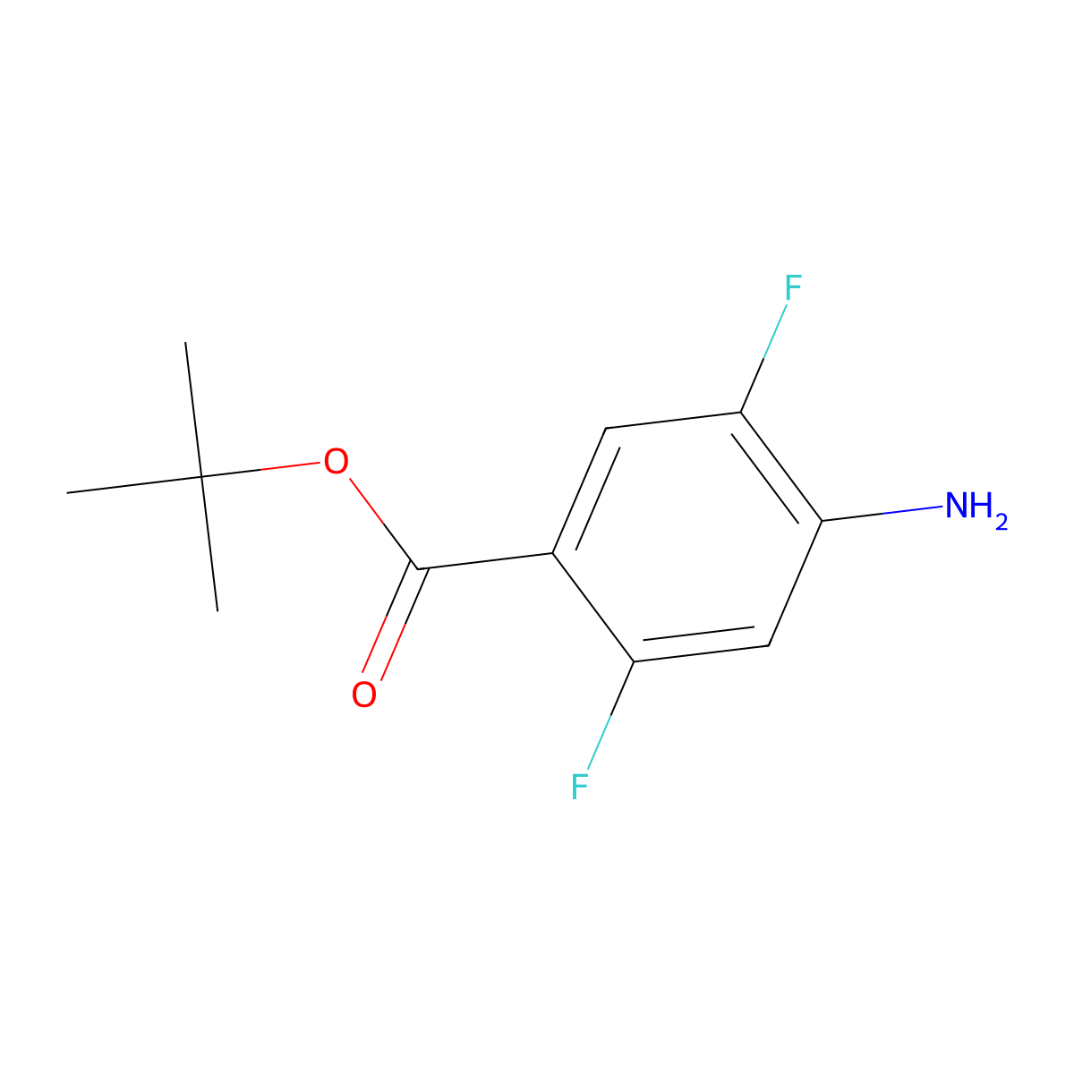 Tert-butyl 4-amino-2,5-difluorobenzoate molecular structure, CAS 1236284-92-6