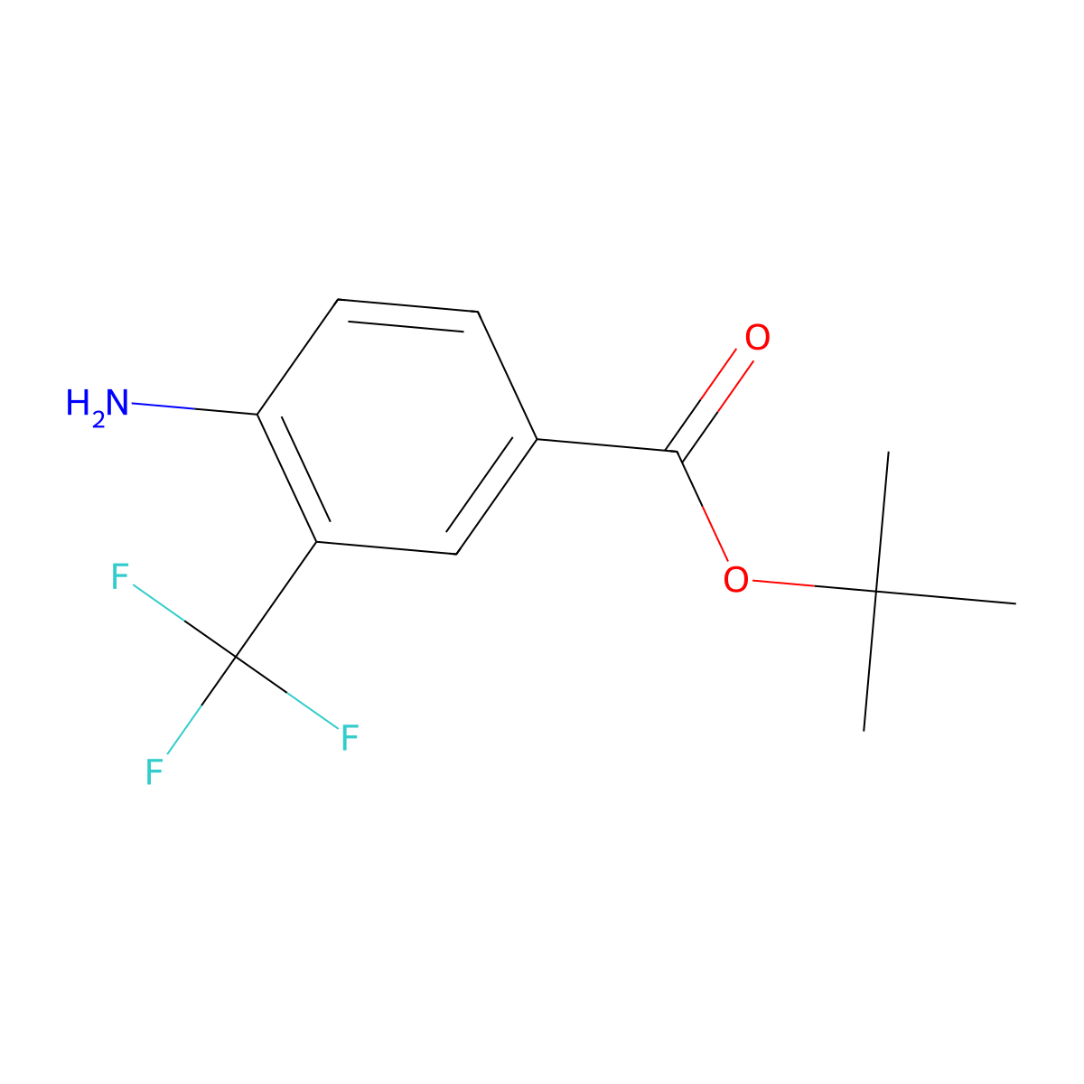 Tert-butyl 4-amino-3-(trifluoromethyl)benzoate molecular structure, CAS 1236284-93-7