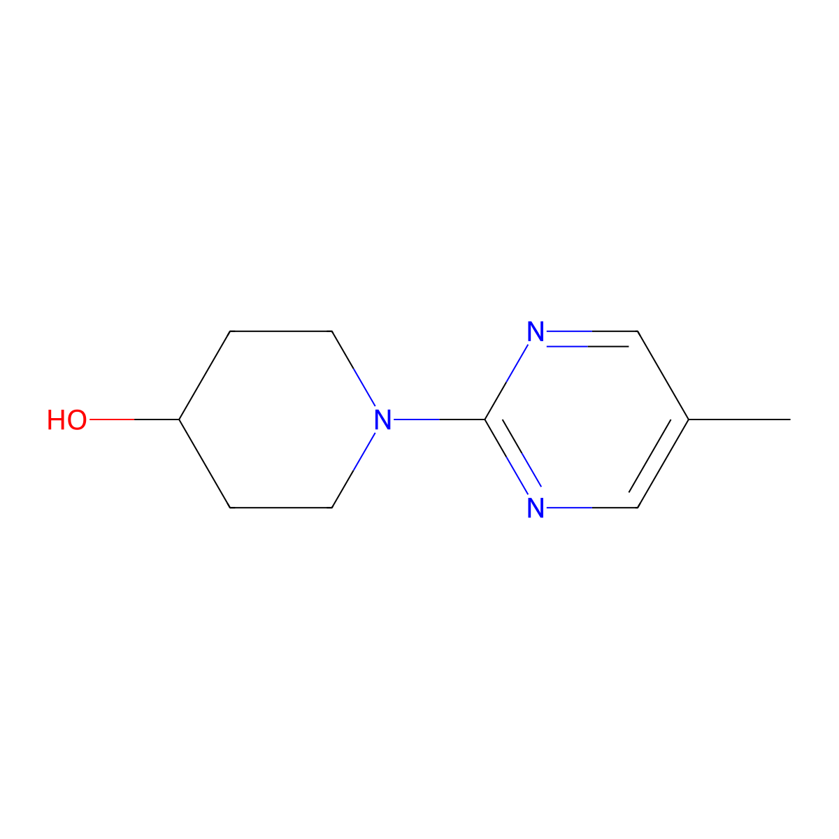 1-(5-Methylpyrimidin-2-yl)piperidin-4-ol molecular structure, CAS 1236285-21-4