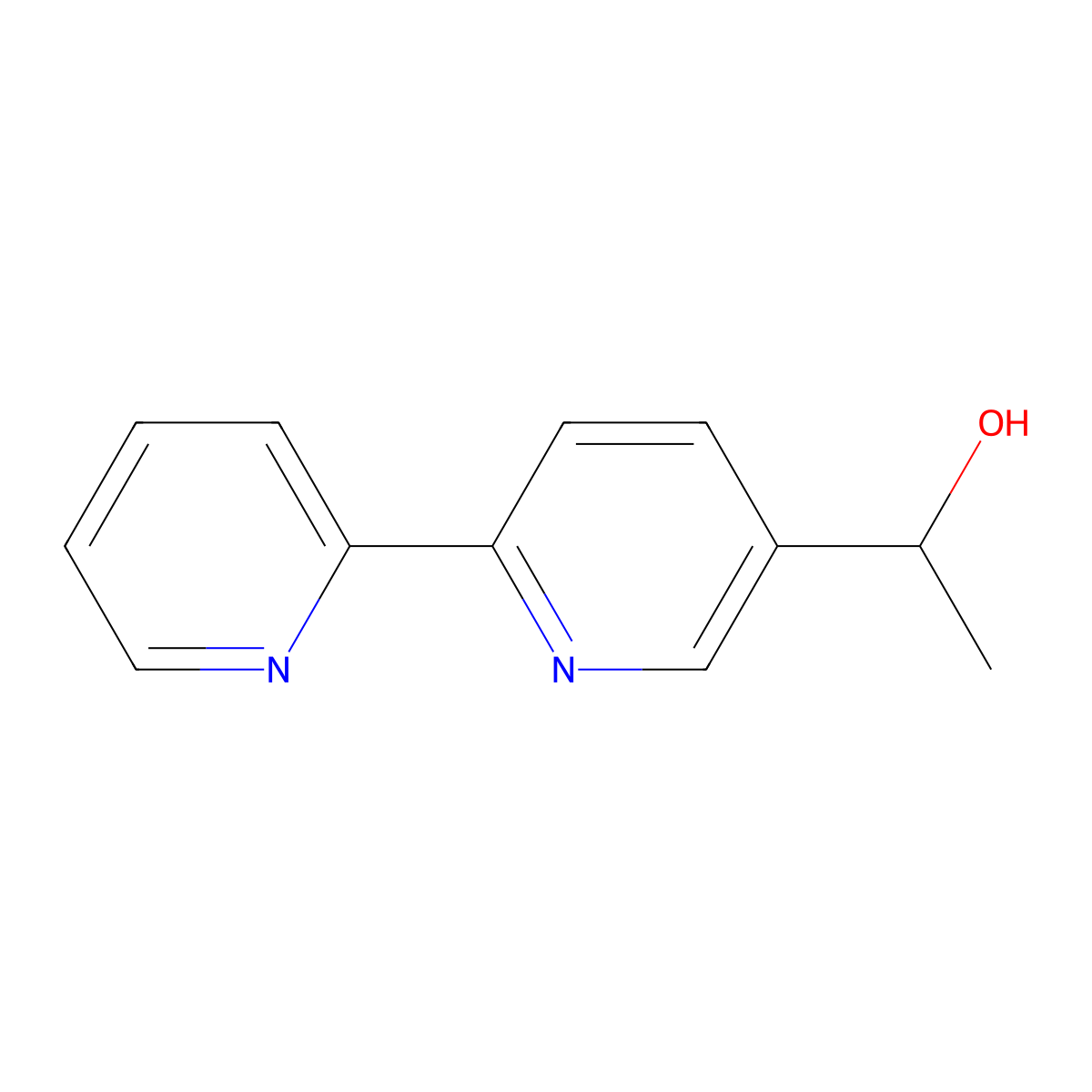 1-([2,2'-Bipyridin]-5-yl)ethan-1-ol molecular structure, CAS 1236288-07-5