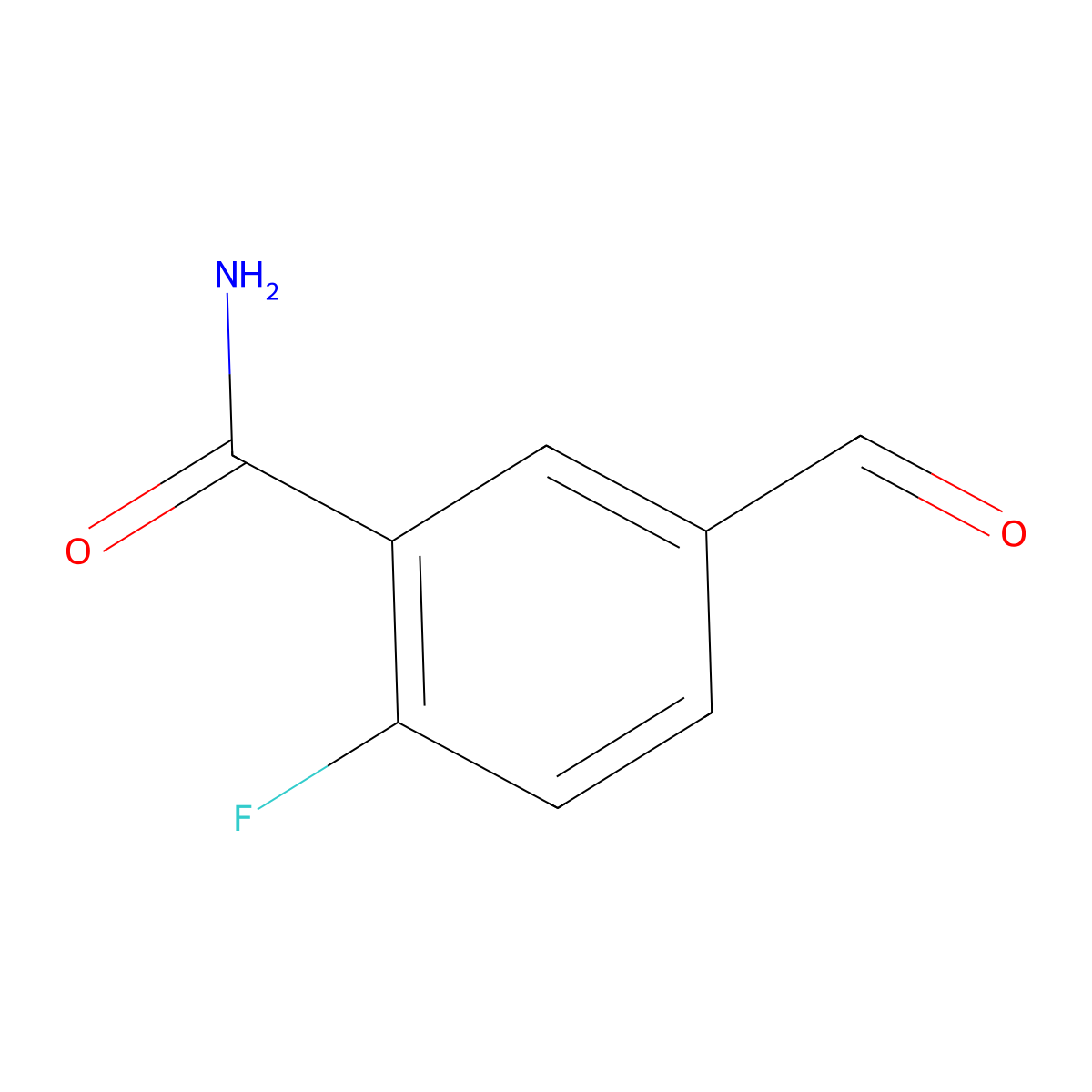2-Fluoro-5-formylbenzamide molecular structure, CAS 1236289-88-5