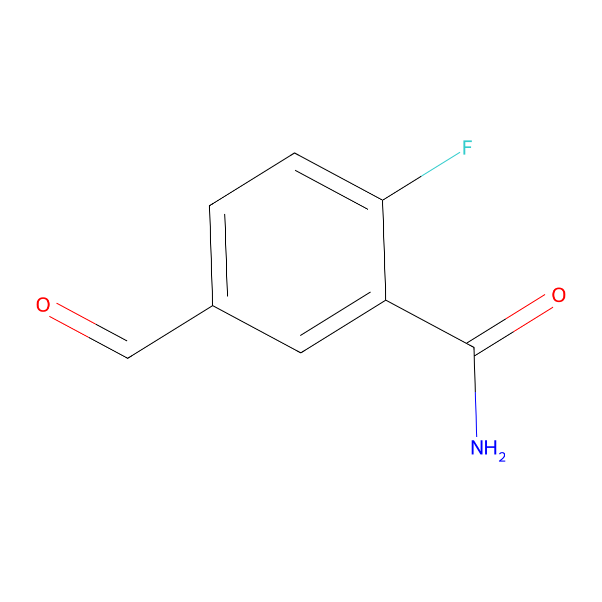 2-Fluoro-5-formylbenzamide molecular structure, CAS 1236289-88-5