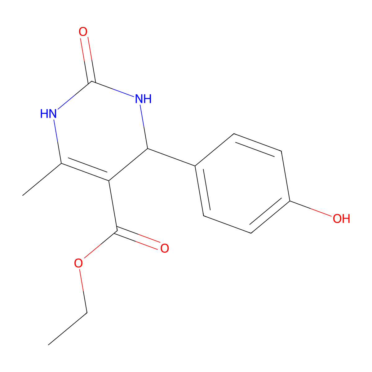 4-(4-HO-PH)-6-ME-2-Oxo-1,2,3,4-4H-pyrimidine-5-carboxylic acid ethyl ester molecular structure, CAS 123629-41-4