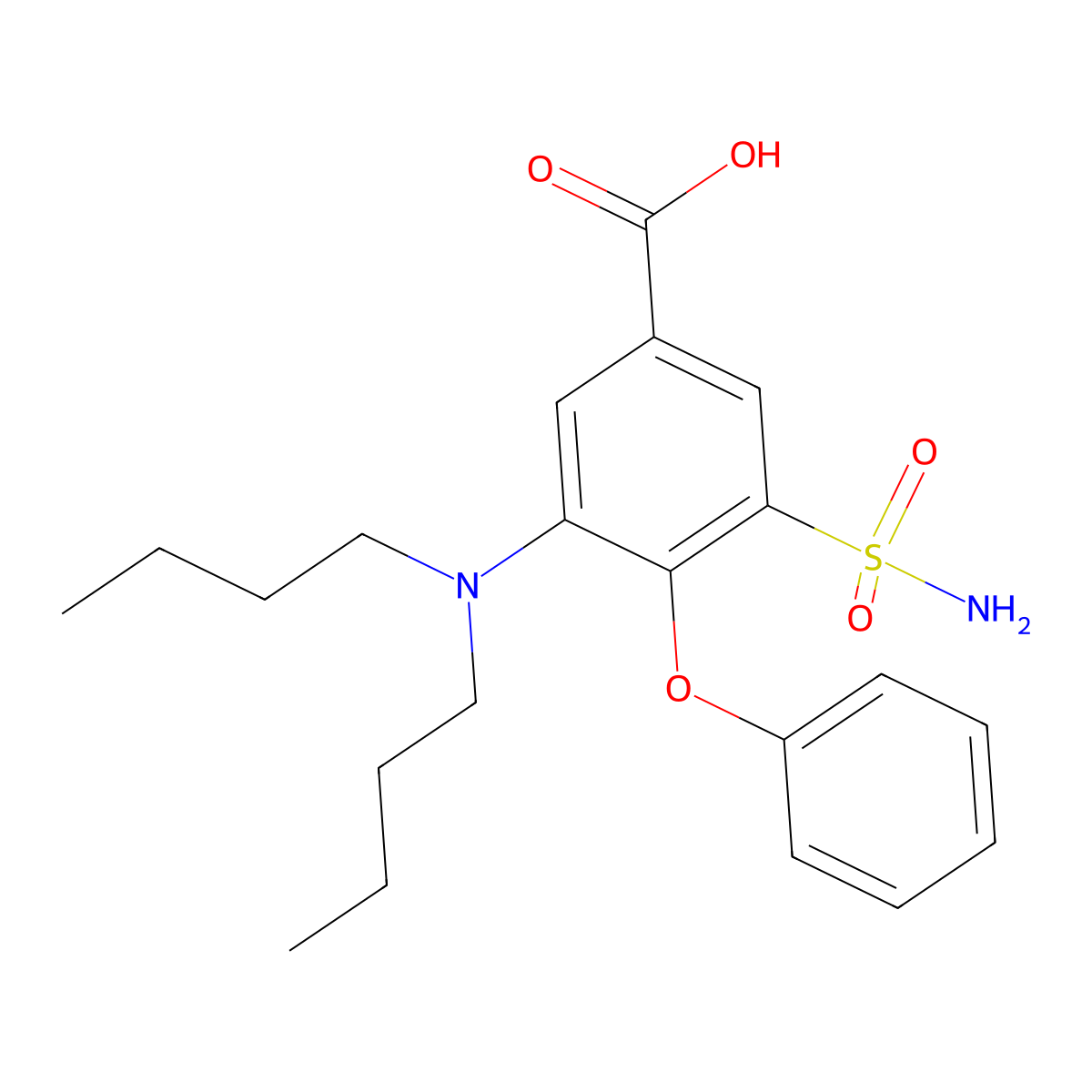 3-(Aminosulfonyl)-5-(dibutylamino)-4-phenoxybenzoic acid molecular structure, CAS 1236290-34-8
