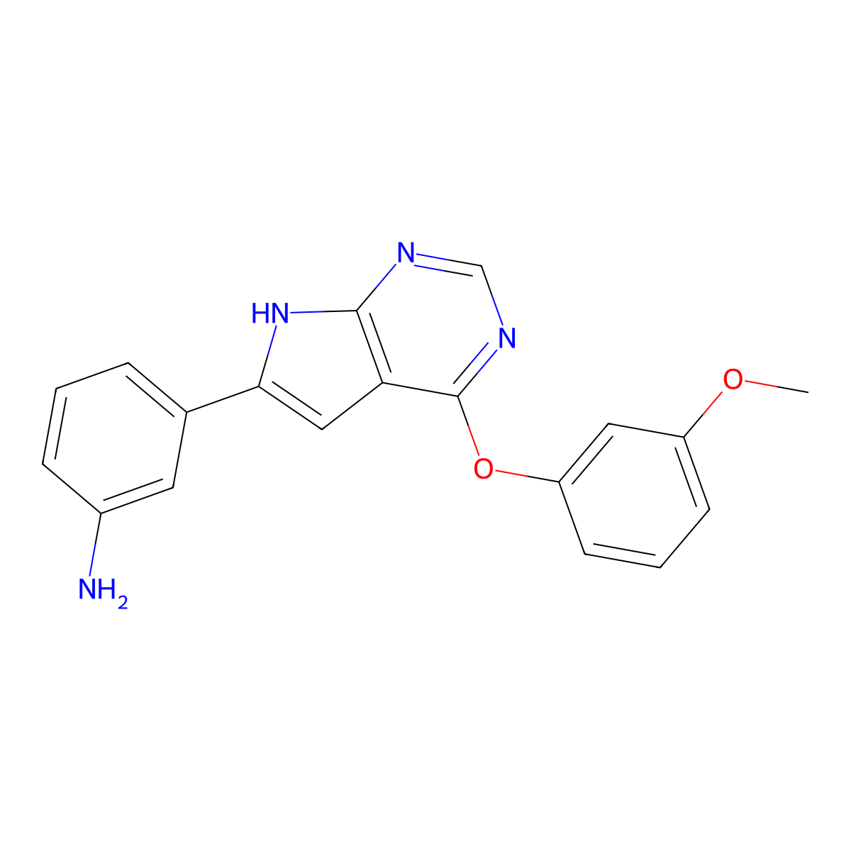 3-(4-(3-Methoxyphenoxy)-7H-pyrrolo[2,3-D]pyrimidin-6-YL)aniline molecular structure, CAS 1236291-88-5