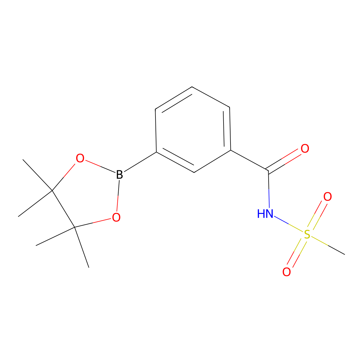 Benzamide, N-(methylsulfonyl)-3-(4,4,5,5-tetramethyl-1,3,2-dioxaborolan-2-yl)- molecular structure, CAS 1236298-61-5