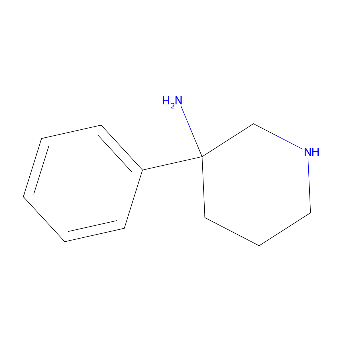 3-Phenylpiperidin-3-amine molecular structure, CAS 1236302-98-9