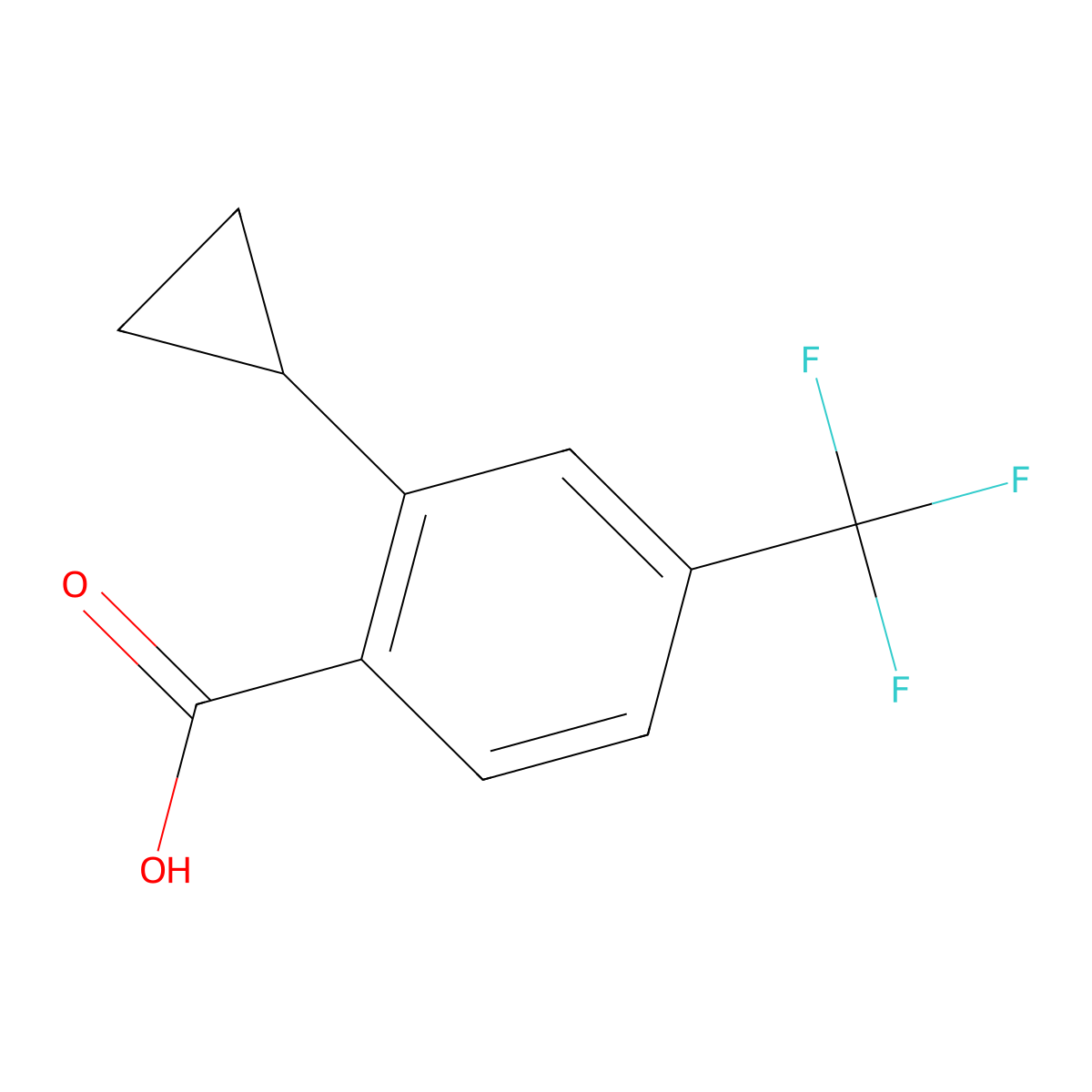 2-Cyclopropyl-4-(trifluoromethyl)benzoic acid molecular structure, CAS 1236303-04-0