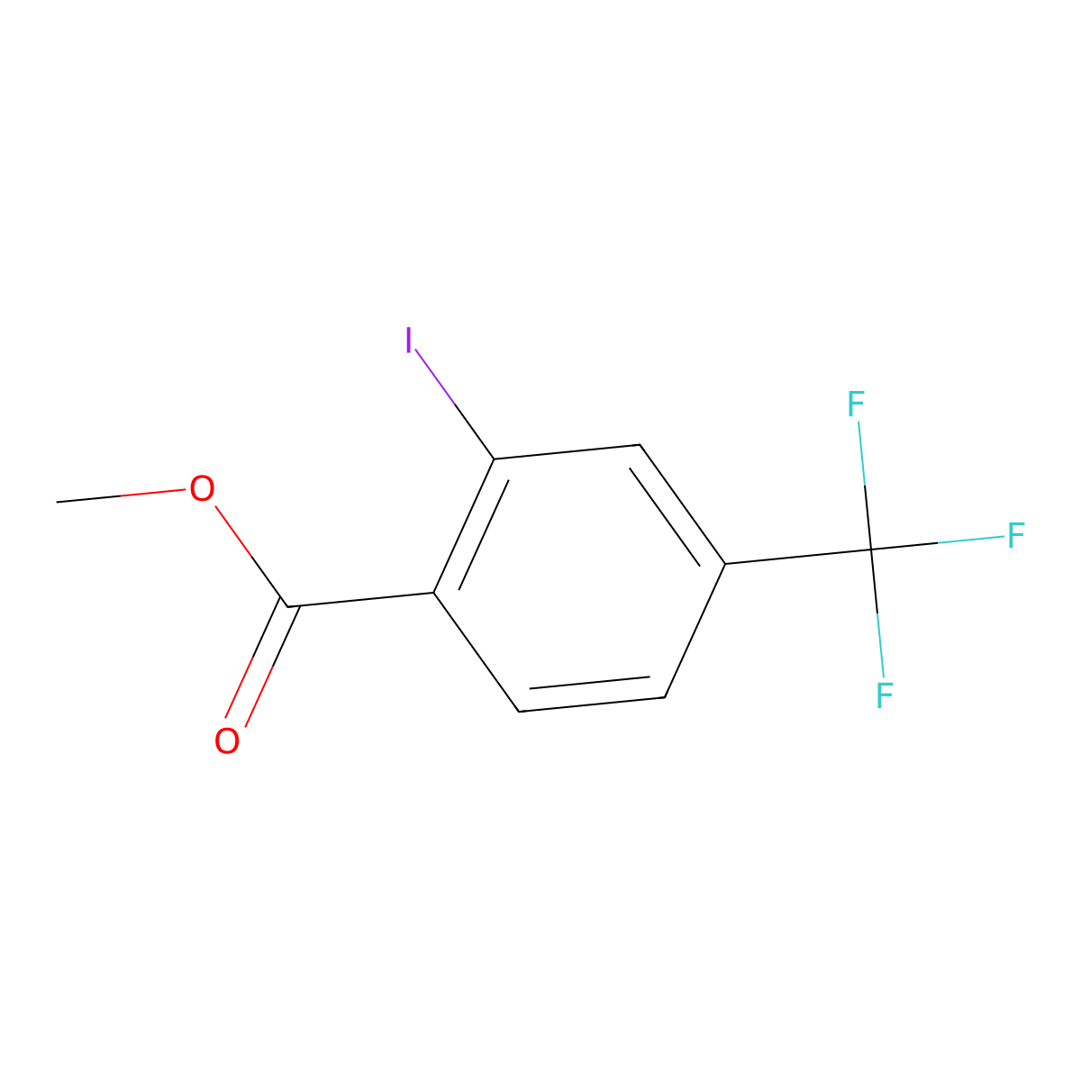Methyl 2-iodo-4-(trifluoromethyl)benzoate molecular structure, CAS 1236303-09-5