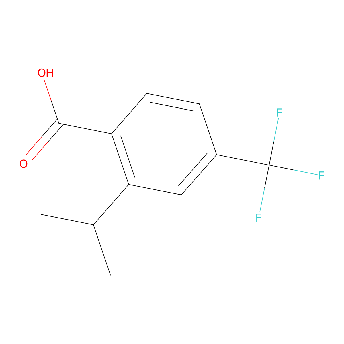 2-Isopropyl-4-trifluoromethyl-benzoic acid molecular structure, CAS 1236303-14-2
