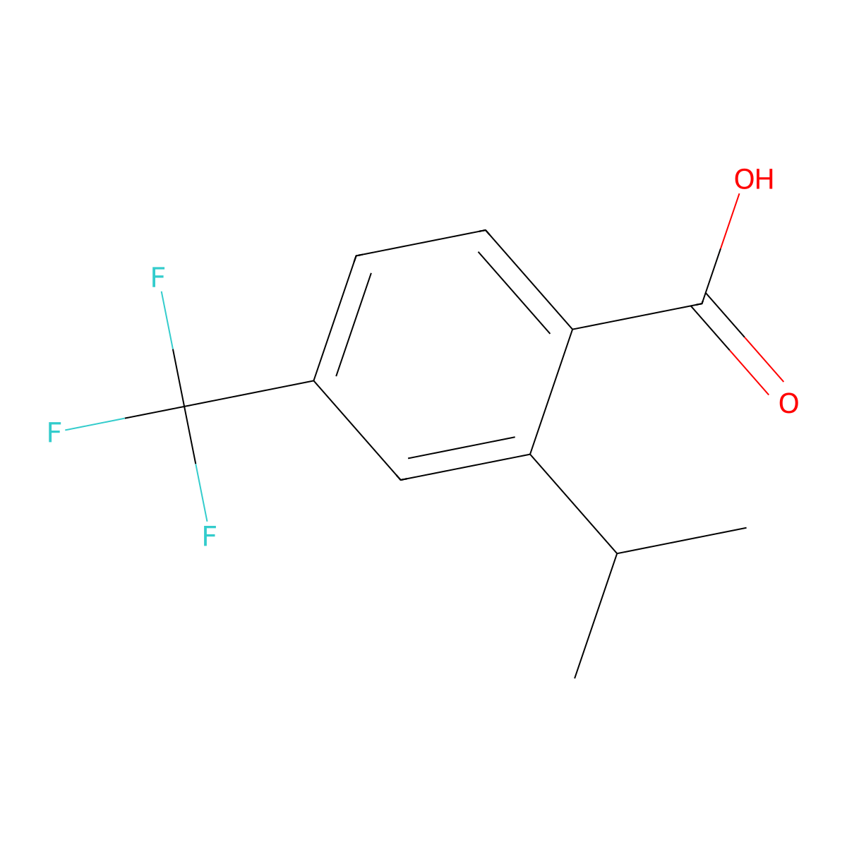 2-Isopropyl-4-trifluoromethyl-benzoic acid molecular structure, CAS 1236303-14-2