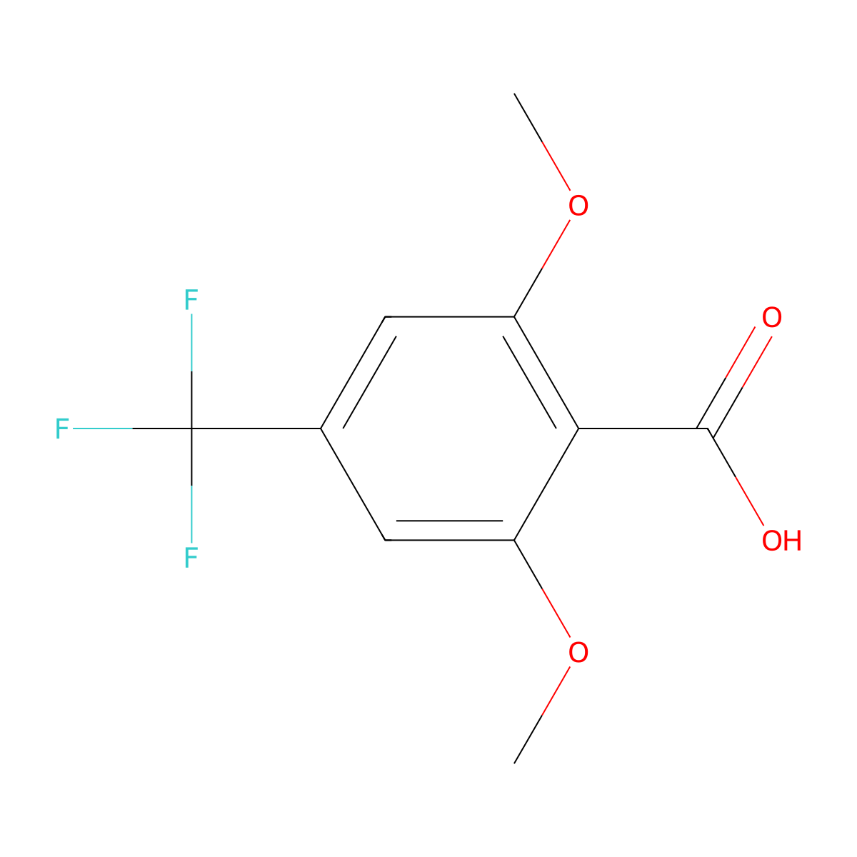 2,6-Dimethoxy-4-(trifluoromethyl)benzoic acid molecular structure, CAS 1236303-15-3