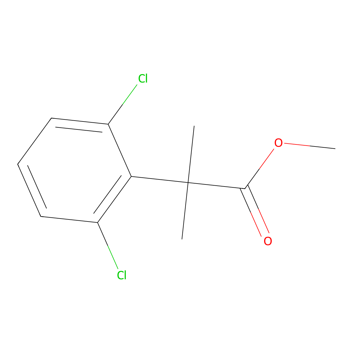 Methyl 2-(2,6-dichlorophenyl)-2-methylpropanoate molecular structure, CAS 1236305-45-5