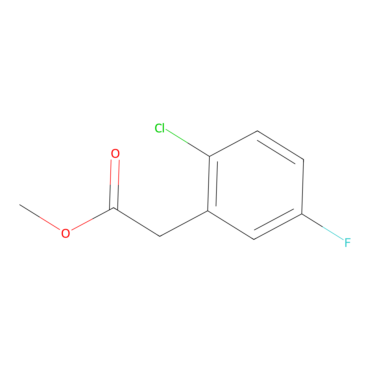 Methyl 2-(2-chloro-5-fluorophenyl)acetate molecular structure, CAS 1236306-04-9