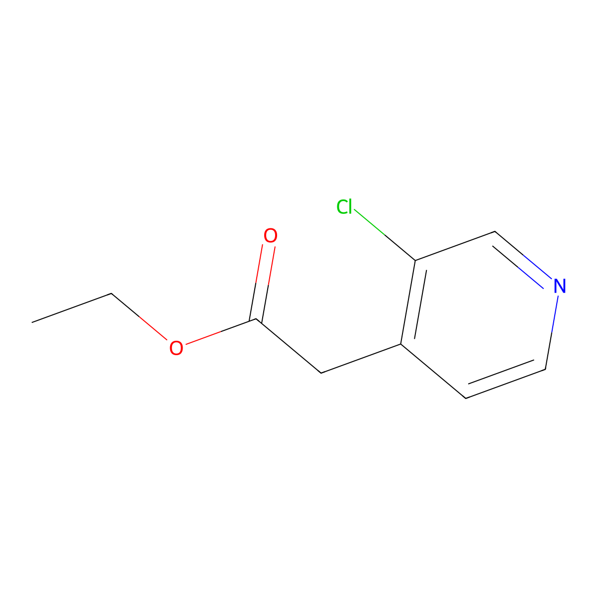 Ethyl 3-chloro-4-pyridineacetate molecular structure, CAS 1236306-08-3