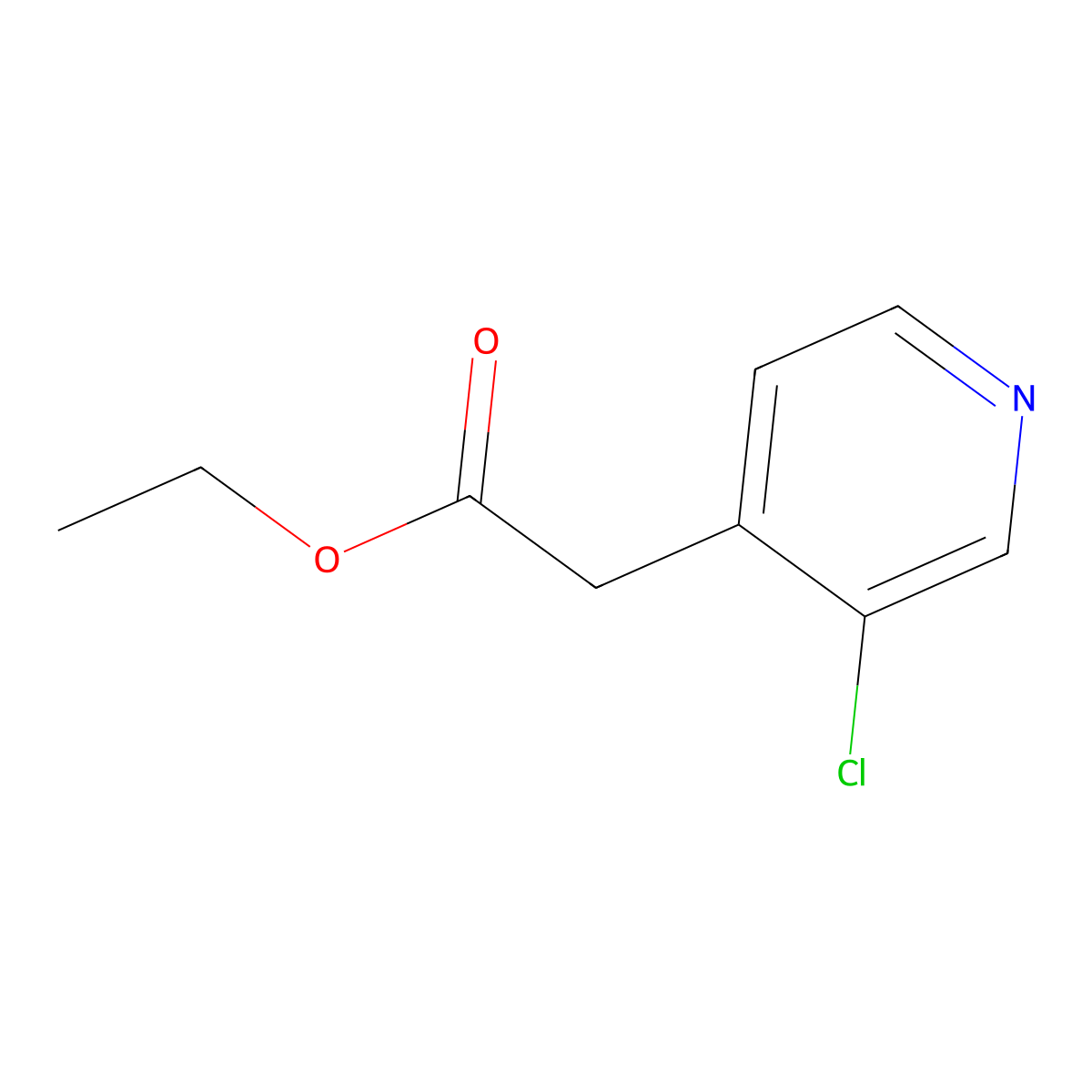 Ethyl 3-chloro-4-pyridineacetate molecular structure, CAS 1236306-08-3