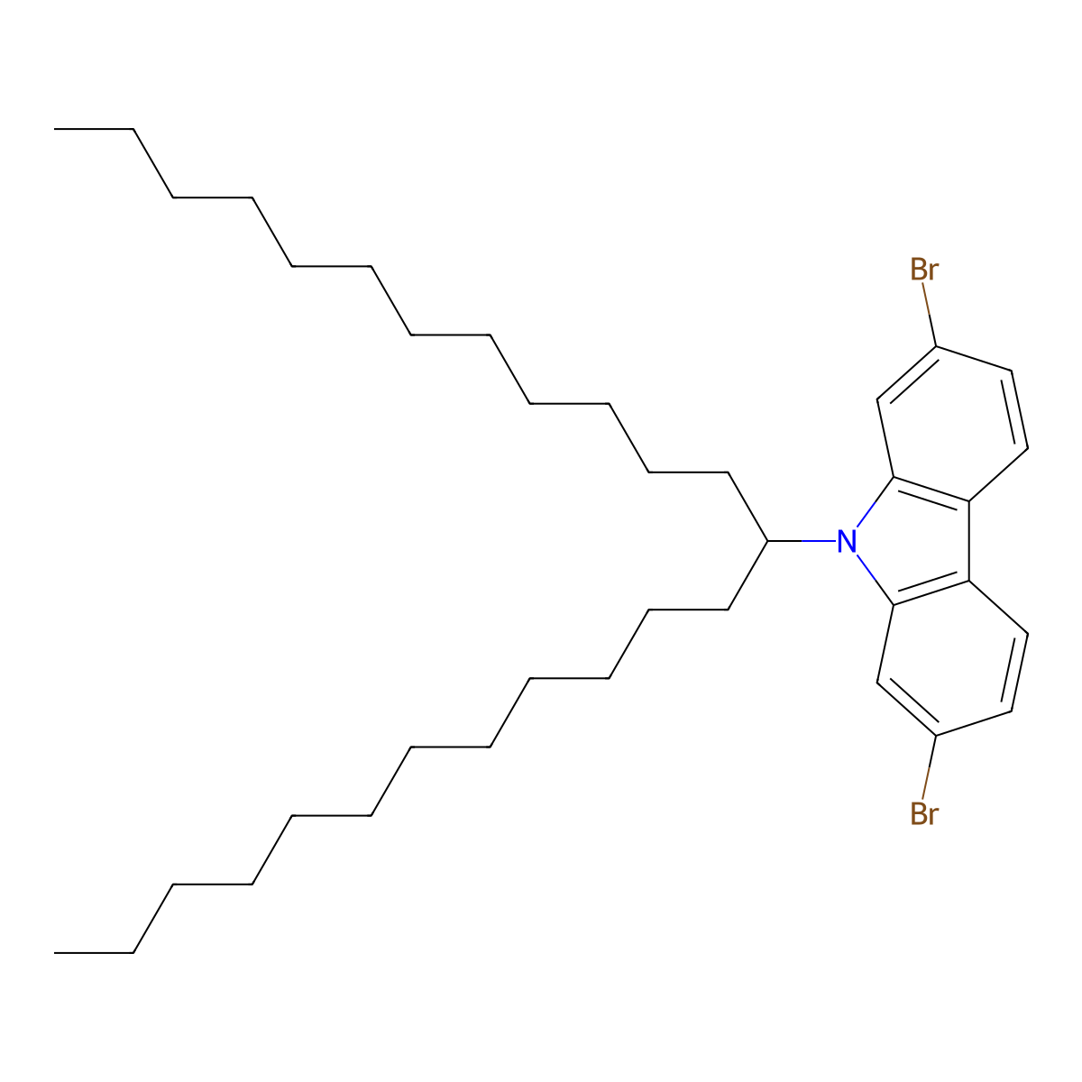 2,7-Dibromo-9-(pentacosan-13-yl)-9H-carbazole molecular structure, CAS 1236312-98-3