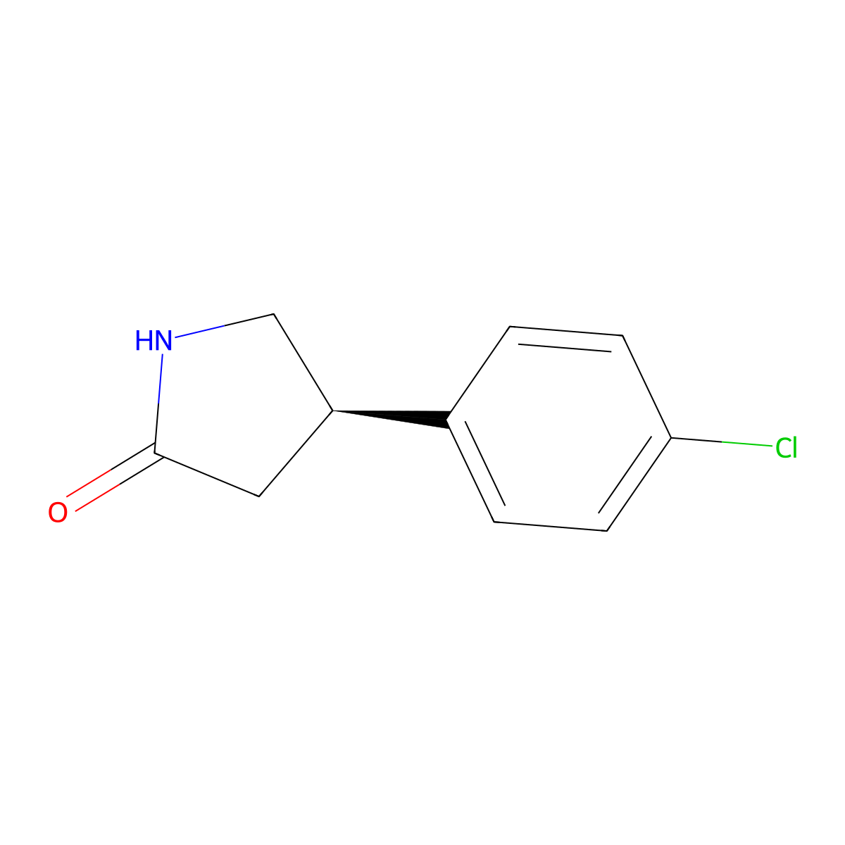 (R)-4-(4-Chlorophenyl)pyrrolidin-2-one molecular structure, CAS 123632-35-9