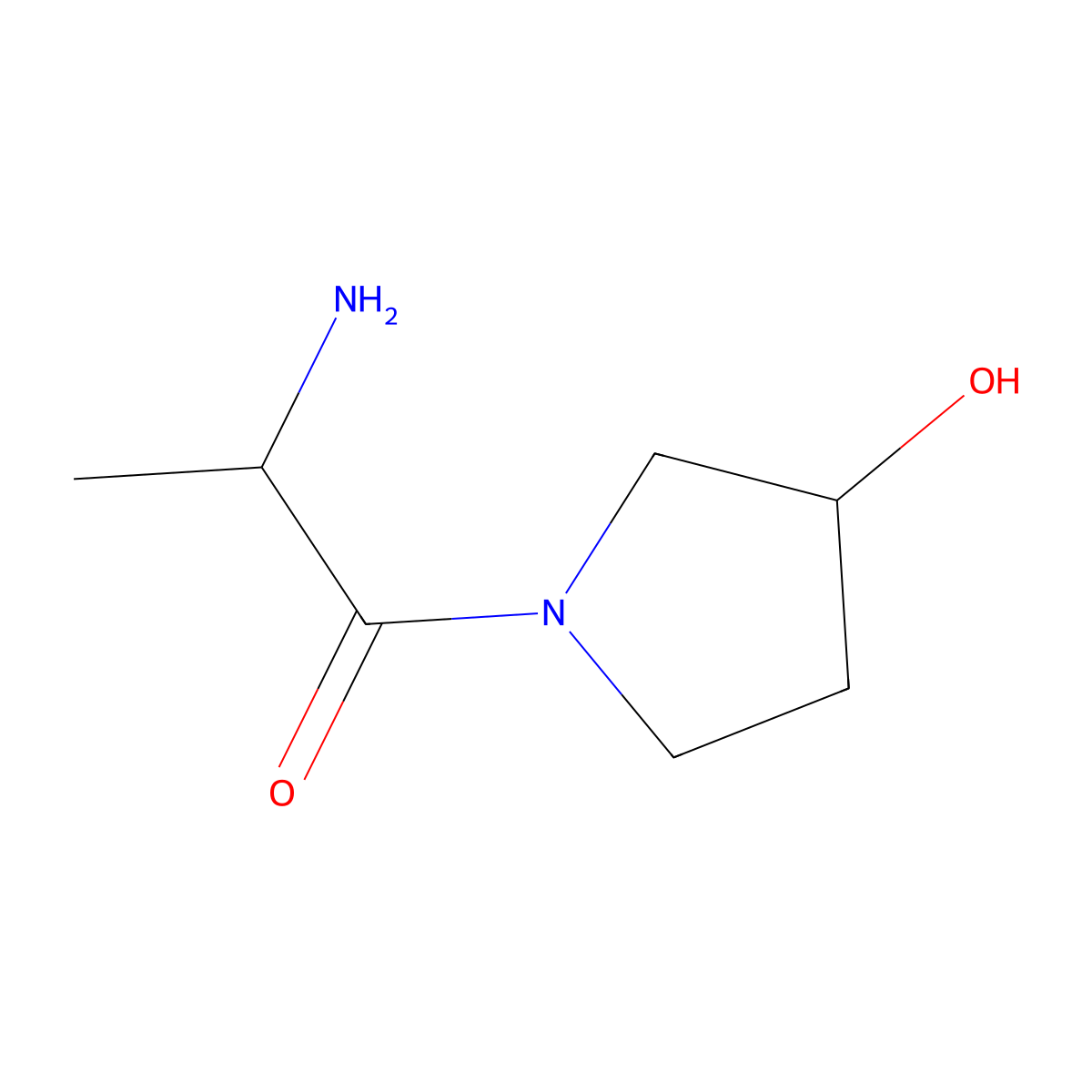 2-Amino-1-(3-hydroxypyrrolidin-1-yl)propan-1-one molecular structure, CAS 1236347-14-0