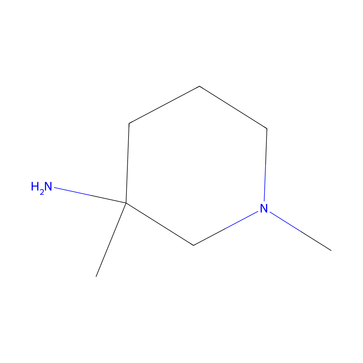 1,3-Dimethylpiperidin-3-amine molecular structure, CAS 1236348-35-8
