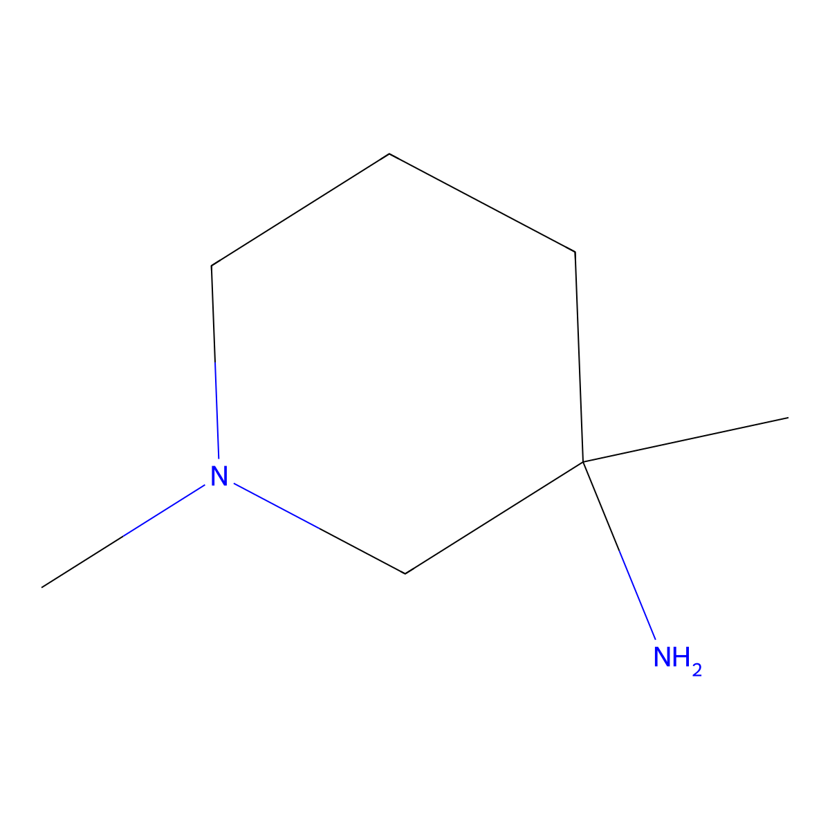 1,3-Dimethylpiperidin-3-amine molecular structure, CAS 1236348-35-8