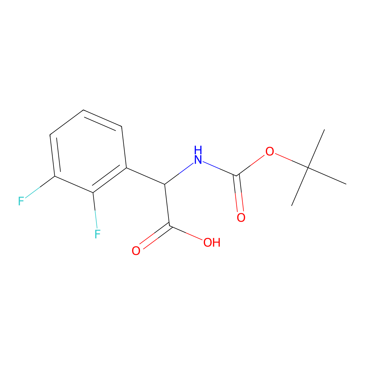 2-{[(Tert-butoxy)carbonyl]amino}-2-(2,3-difluorophenyl)acetic acid molecular structure, CAS 1236349-79-3