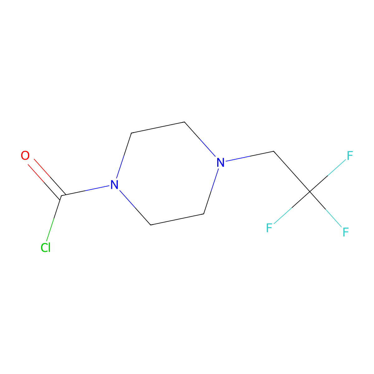 4-(2,2,2-Trifluoroethyl)piperazine-1-carbonyl chloride molecular structure, CAS 1236352-80-9