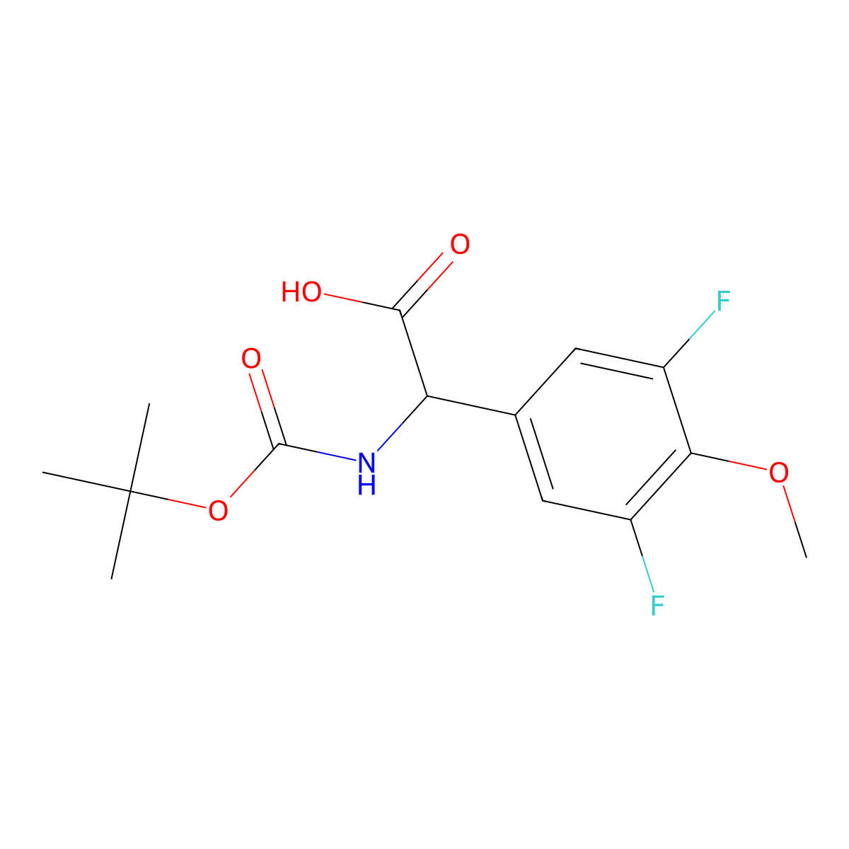 Benzeneacetic acid, alpha-[[(1,1-dimethylethoxy)carbonyl]amino]-3,5-difluoro-4-methoxy molecular structure, CAS 1236353-93-7