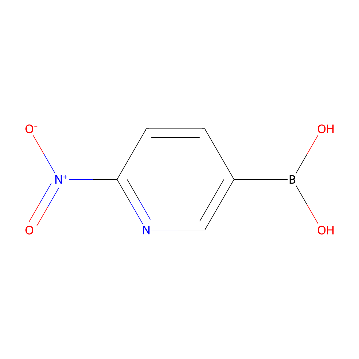 B-(6-Nitro-3-pyridinyl)boronic acid molecular structure, CAS 1236354-21-4
