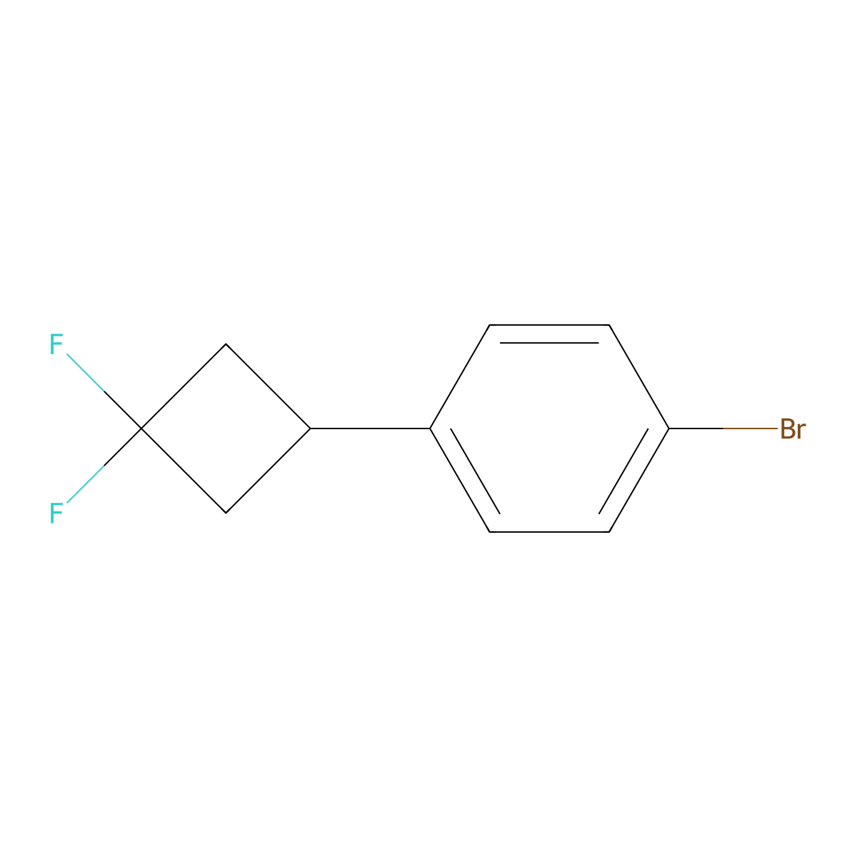 1-Bromo-4-(3,3-difluorocyclobutyl)benzene molecular structure, CAS 1236357-60-0