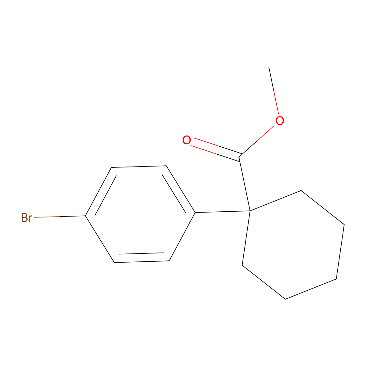 Methyl 1-(4-bromophenyl)cyclohexane-1-carboxylate molecular structure, CAS 1236357-63-3