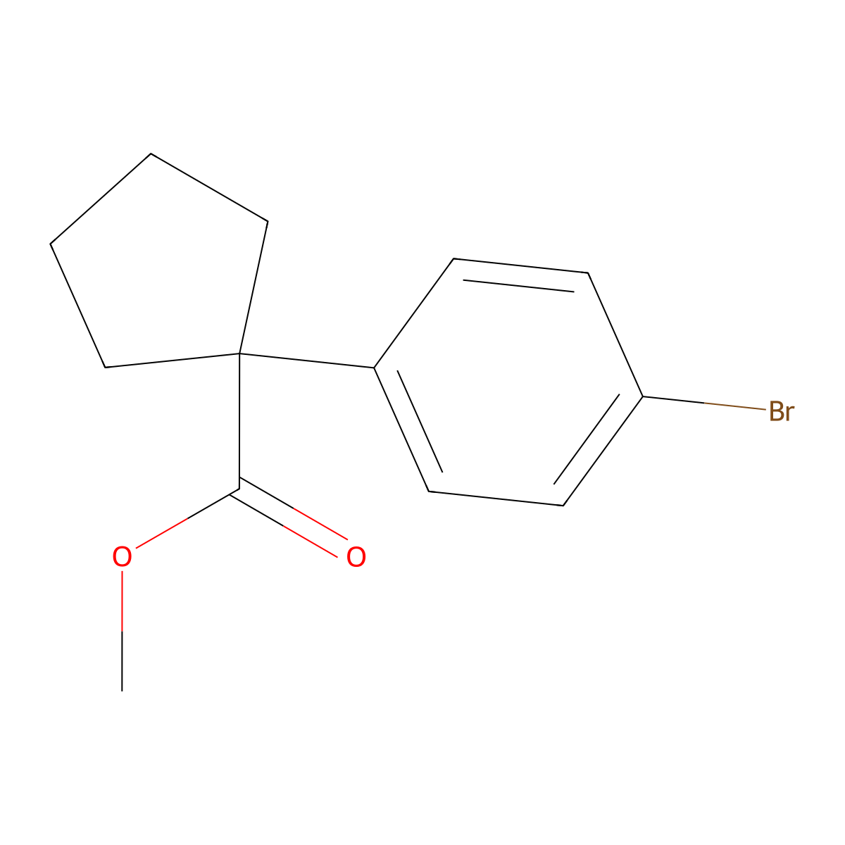 Methyl 1-(4-bromophenyl)cyclopentanecarboxylate molecular structure, CAS 1236357-64-4