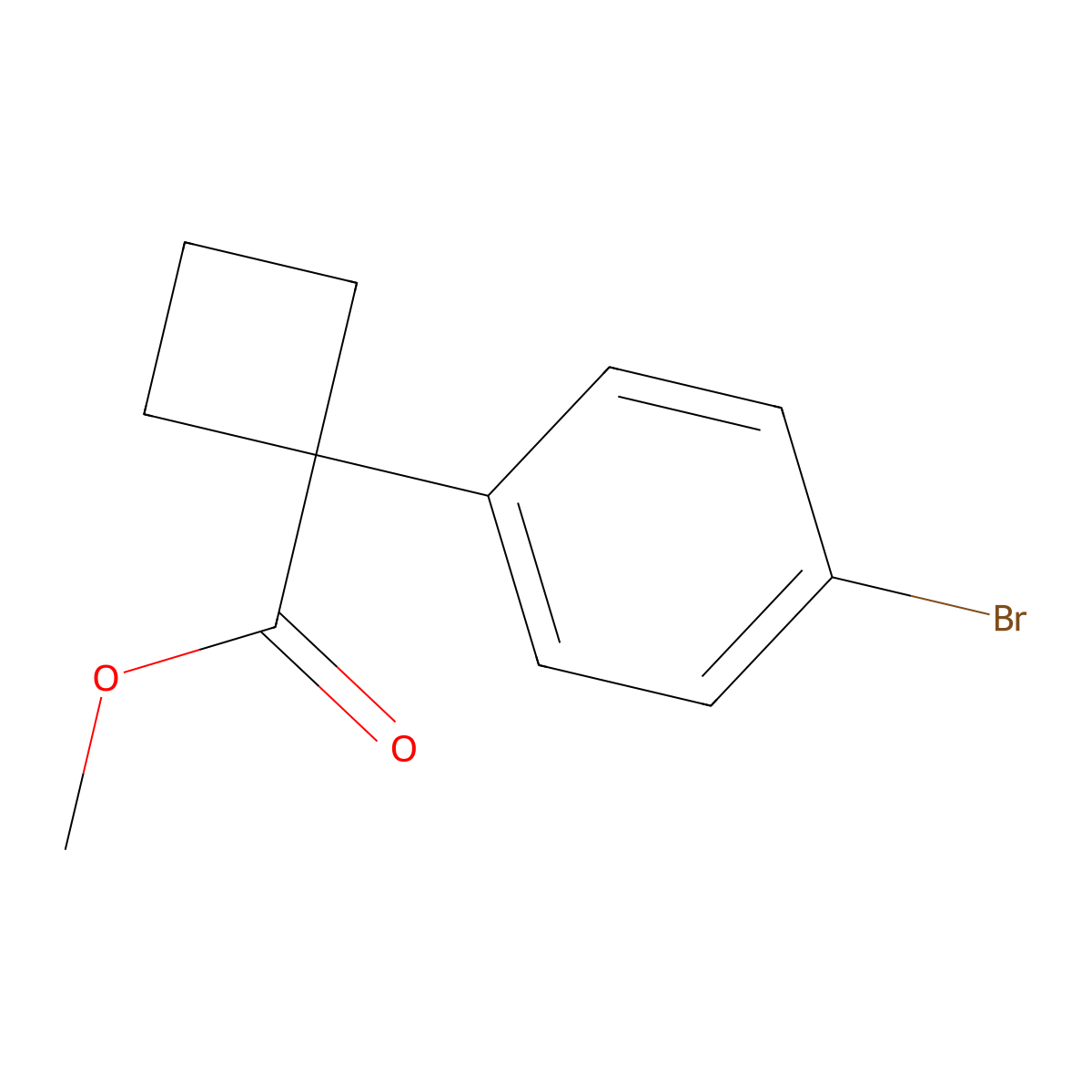 Methyl 1-(4-bromophenyl)cyclobutane-1-carboxylate molecular structure, CAS 1236357-65-5