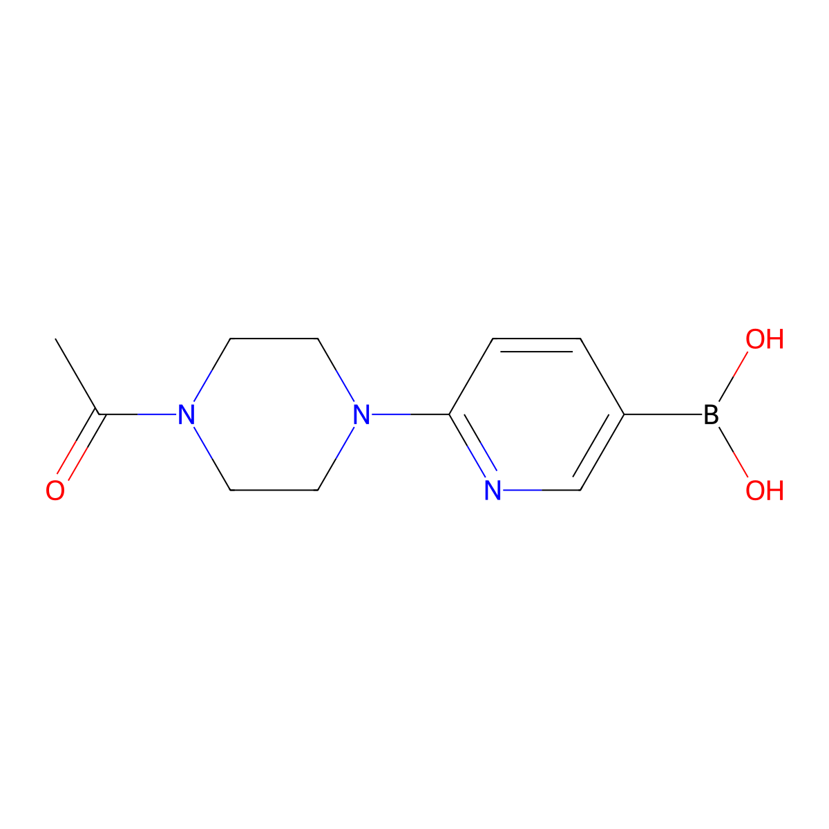 (6-(4-Acetylpiperazin-1-yl)pyridin-3-yl)boronic acid molecular structure, CAS 1236360-37-4