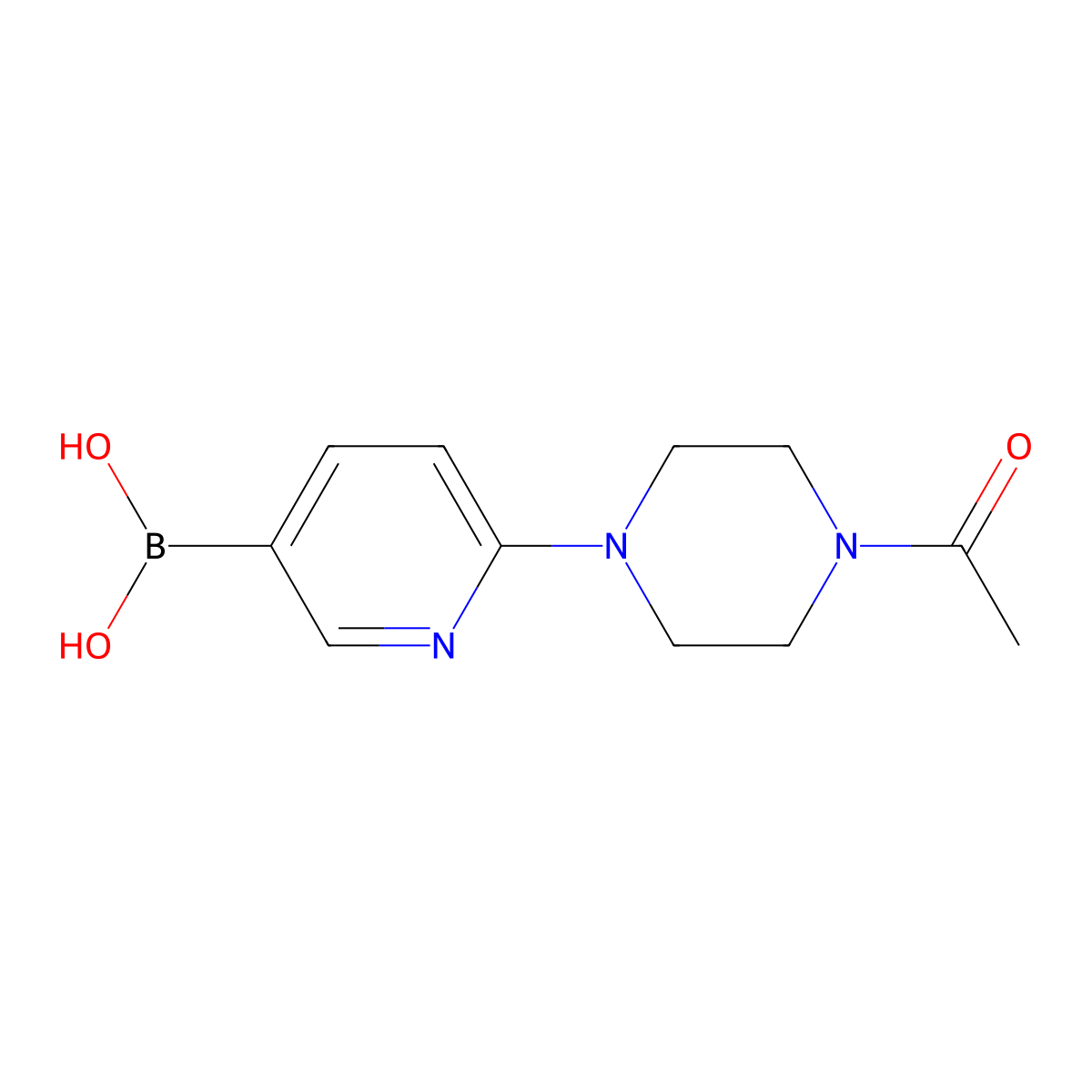 (6-(4-Acetylpiperazin-1-yl)pyridin-3-yl)boronic acid molecular structure, CAS 1236360-37-4