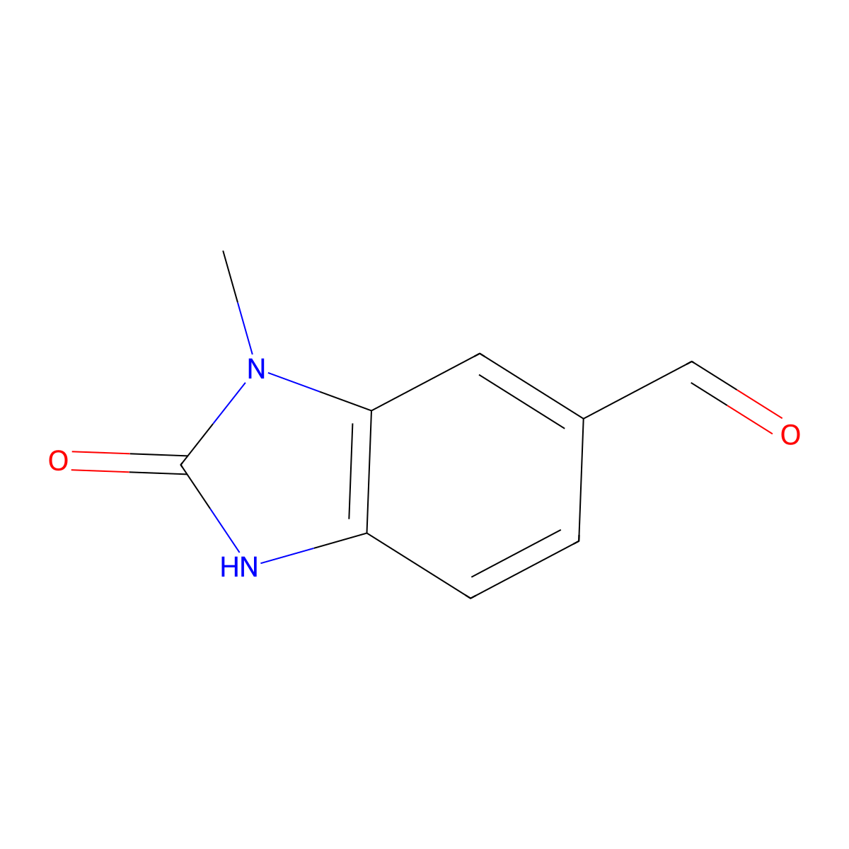 3-Methyl-2-oxo-2,3-dihydro-1H-benzo[d]imidazole-5-carbaldehyde molecular structure, CAS 1236365-13-1