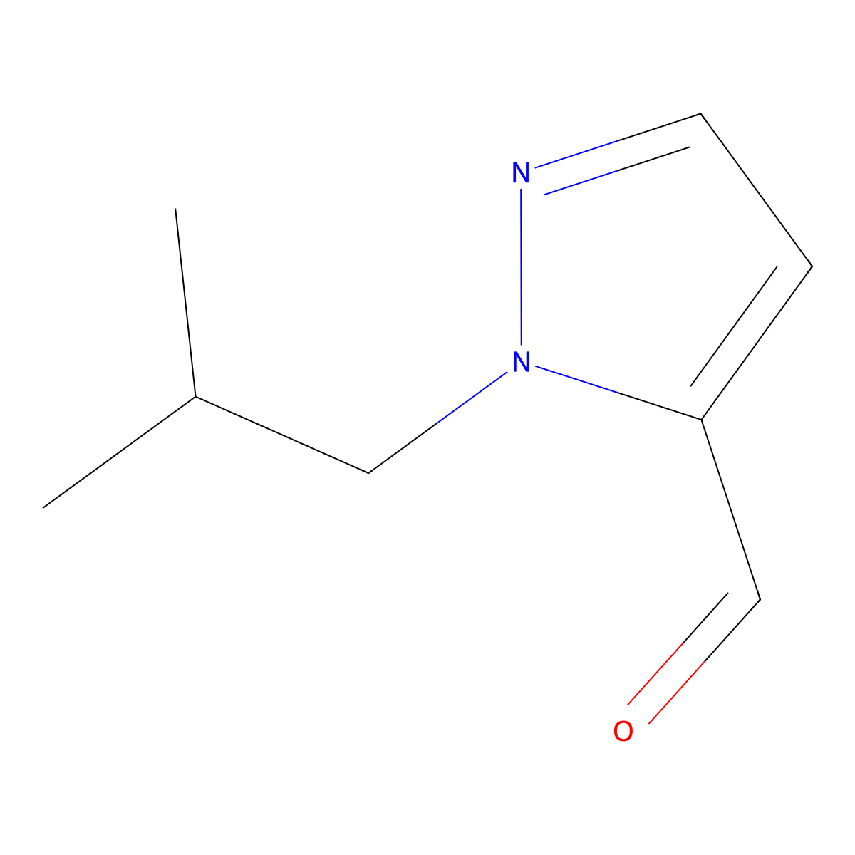 2-(2-Methylpropyl)pyrazole-3-carbaldehyde molecular structure, CAS 1236366-12-3