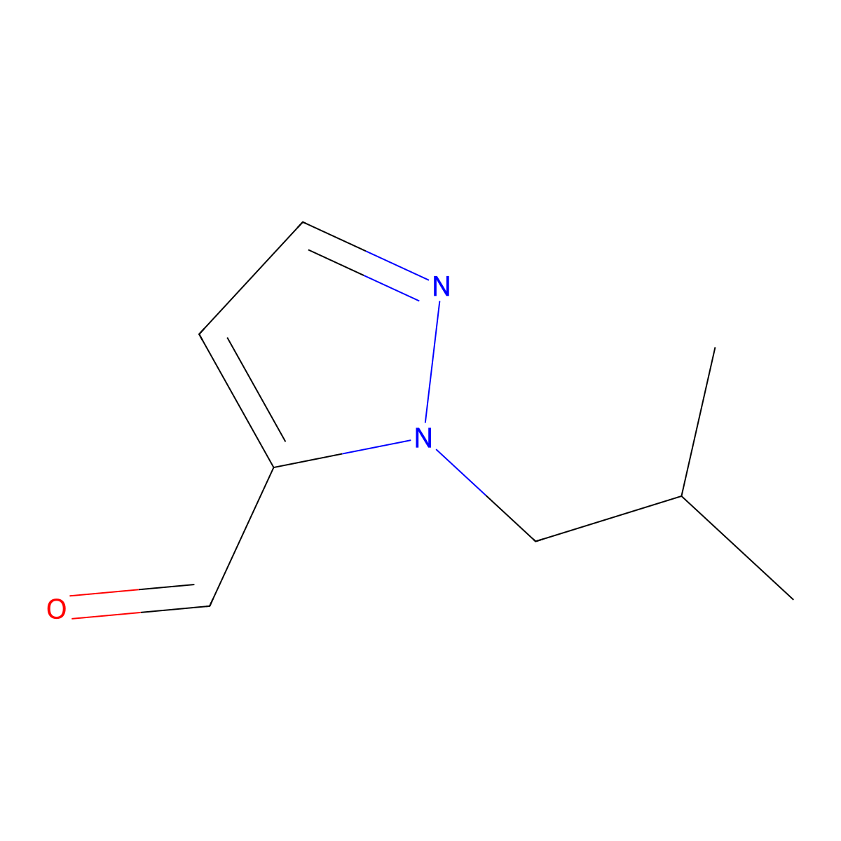 2-(2-Methylpropyl)pyrazole-3-carbaldehyde molecular structure, CAS 1236366-12-3